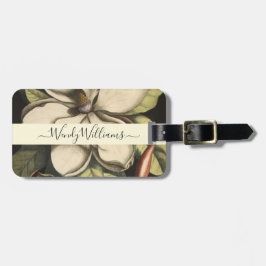 Lush Painted Magnolia Blooms Script Type Gepäckanhänger