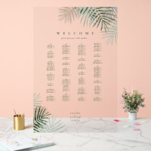 Lush Palm Leaf Hochzeitssitze Moss Green/Wt ID956 Acrylschild