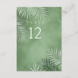 Lush Palm Leaf Hochzeitstisch Nr. Moss Green ID956 Einladung