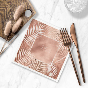 Lush Palm Leaf Wedding Frame Terra Cotta ID956 Serviette