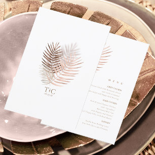 Lush Palm Leaf Wedding Menü Terra Cotta ID956