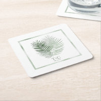 Lush Palm Leaf Wedding Moss Green/White ID956