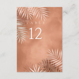 Lush Palm Leaf Wedding Table No. Terra Cotta ID956 Einladung