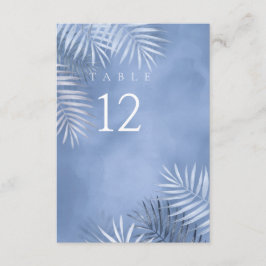Lush Palm Leaf Wedding Table No. Windsor Blu ID956 Einladung