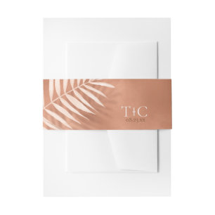 Lush Palm Leaf Wedding Terra Cotta ID956 Einladungsbanderole