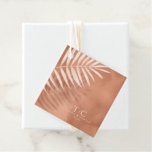 Lush Palm Leaf Wedding Terra Cotta ID956 Geschenkanhänger