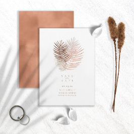 Lush Palm Leaf Wedding Terra Cotta ID956 Save The Date