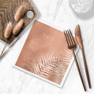 Lush Palm Leaf Wedding Terra Cotta V2 ID956 Serviette