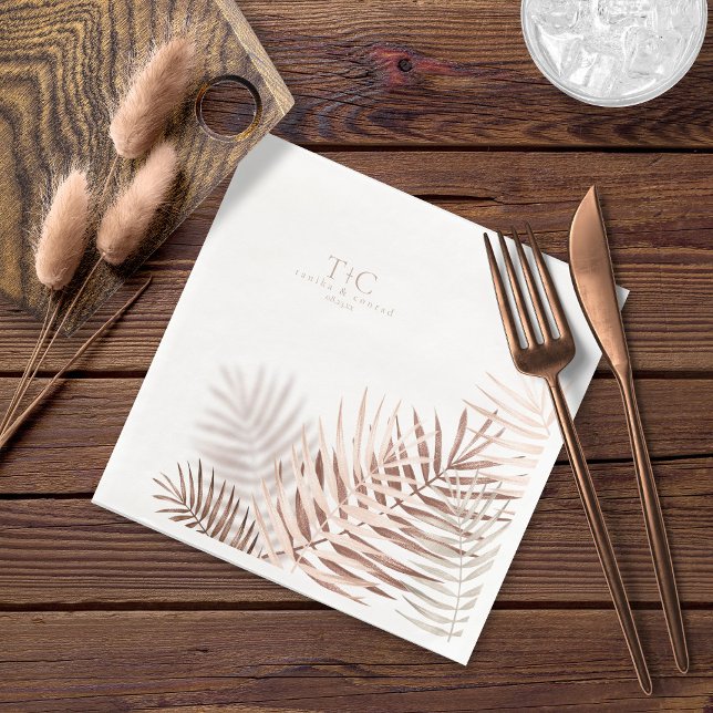 Lush Palm Leaf Wedding Terra Cotta/Wht ID956 Serviette (Von Creator hochgeladen)