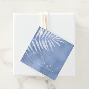 Lush Palm Leaf Wedding Windsor Blue ID956 Geschenkanhänger