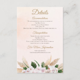 Lush Pink Gold Aquarellfarben Blumenunterkünfte Begleitkarte