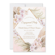 Lush Pink Gold Watercolor Floral Engagement Party