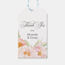 Lush Pink Peonies Floral Geschenkanhänger