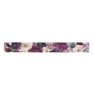 Lush Purple Blumen   Romantische Aquarellblume Satinband