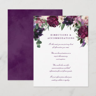 Lush Purple Blumen   Romantische Hochzeit Begleitkarte
