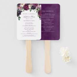 Lush Purple Blumen | Romantisches Hochzeitsprogram Fächer