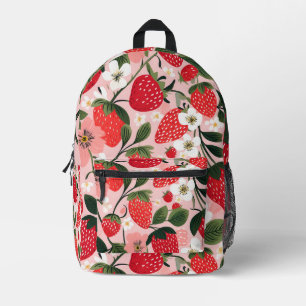 Lush Red Berries und Blüten Bedruckter Rucksack