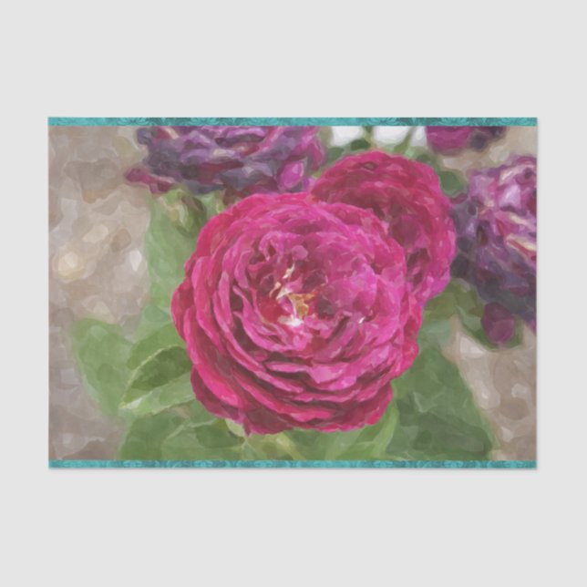 Lush Rose Fuschia Rosa Magenta Tissue Paper Seidenpapier (Vorderseite)