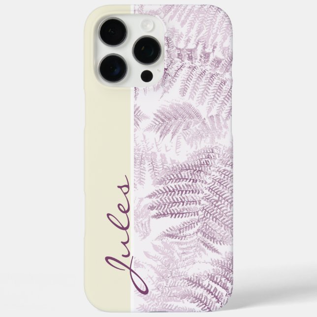 Lush Serene Pink Ferns auf Gelb Case-Mate iPhone Hülle (Rückseite)