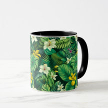 Lush Tropical Green - Tropical Foliage Beach Tasse