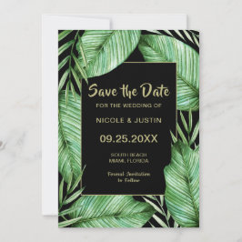 Lush Tropical Greenerenerity Wedding Save the Date