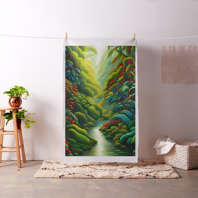 Lush Tropical Rainforest Cheater Quilt Seeing Pane Stoff (Beispiel)