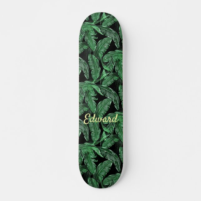 Lush-Warm-Dschungel-Blätter Skateboard (Vorne)