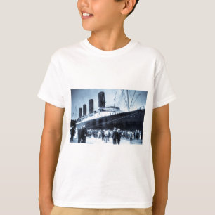 Lusitania angekoppelt im New- York Cityblau-Ton T-Shirt