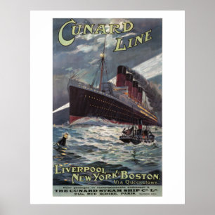 Lusitania - Dampfschiff-Poster der Vinatge Cunard  Poster
