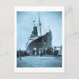 Lusitania kommt in New York Vintage an Postkarte