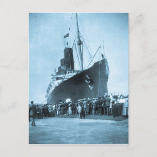 Lusitania kommt in New York Vintage an Postkarte