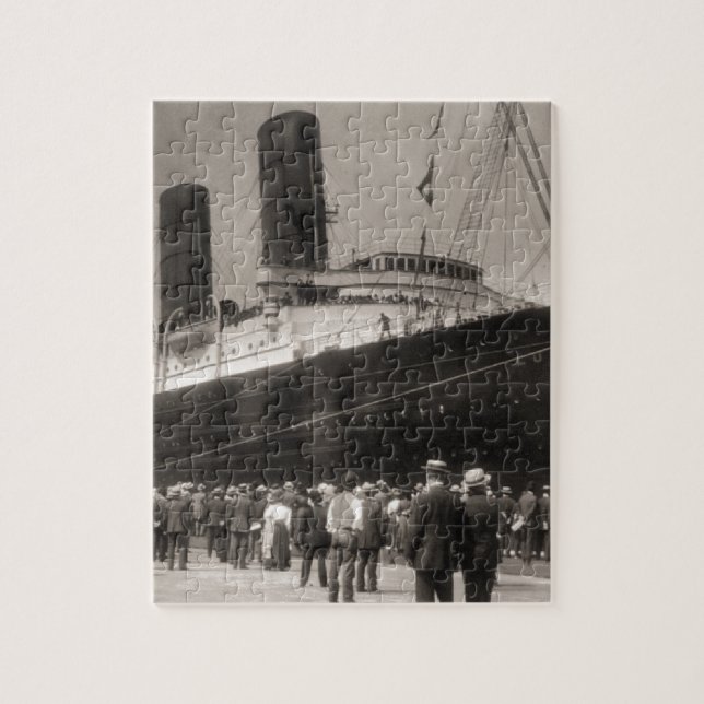 Lusitania kommt New York City 1907 an Puzzle (Vertikal)