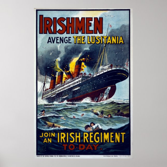 Lusitania sinken, WW1-Army-Poster Poster (Vorne)