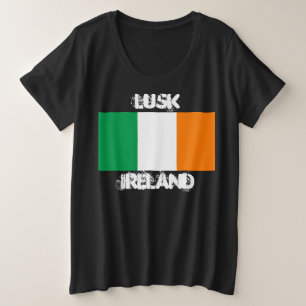 Lusk, Irland mit irischer Flagge Große Größe T-Shirt