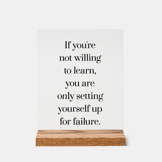 Lust auf akrobielle Unterschrift Acrylschild (Vorderseite)