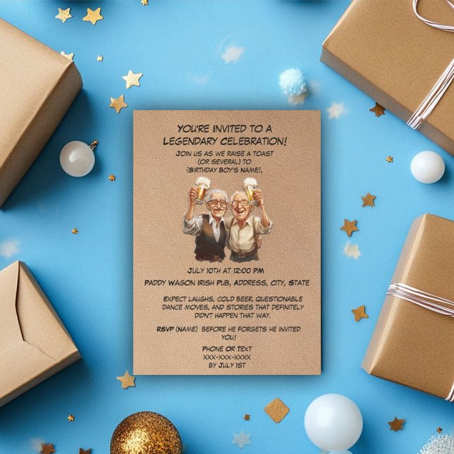 Lust auf die Jahre! Funny Old Man Birthday Einladung (Von Creator hochgeladen)