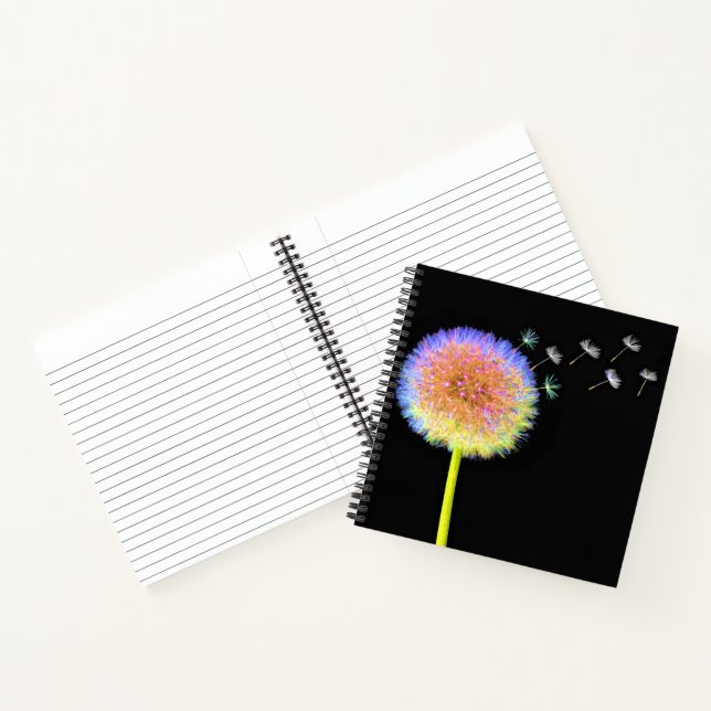 Lüster auf dem Notebook-Platz, Samen-Neon Notizbuch (Innenseite)