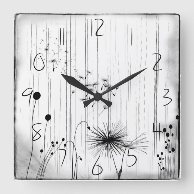 Lüster und Rain Wall Clock Quadratische Wanduhr (Vorderseite)
