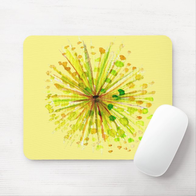 Lüstern aus gelber Wildblume, Aquarell Blume Mousepad (Mit Mouse)