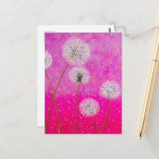 Lüsterne Abstrakte Malerei, rosa Blume Art Postkarte
