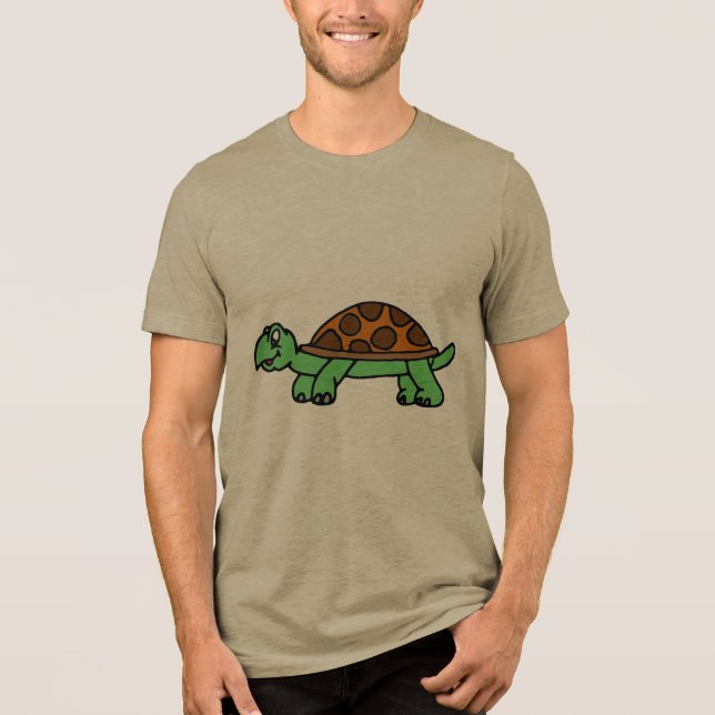 Lustiege Schildkröte Tri-Blend Shirt (Vorderseite)