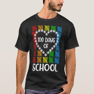 Lustig 100 Tage Schule Hunde Liebhaber Junge Mädch T-Shirt