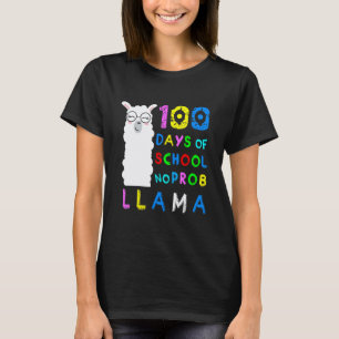 Lustig 100 Tage Schule Kein Problem Lama 100.  T-Shirt