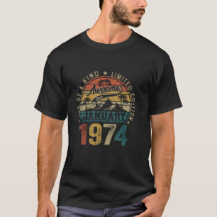 Lustig 50 Jahre alt Januar 1974 Vintage-Geschenke T-Shirt
