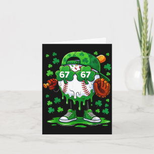 Lustig 67 Baseball-Drip St. Patricks Day Shamrock Karte