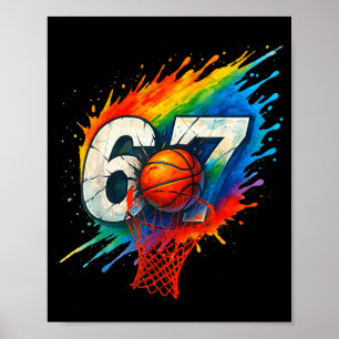 Lustig 67 Basketball Sechs Sieben 6 7 Meme 67 Poster
