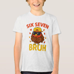 Lustig 67 Bruh Truthahn für Männer Jungen Teenager Tri-Blend Shirt