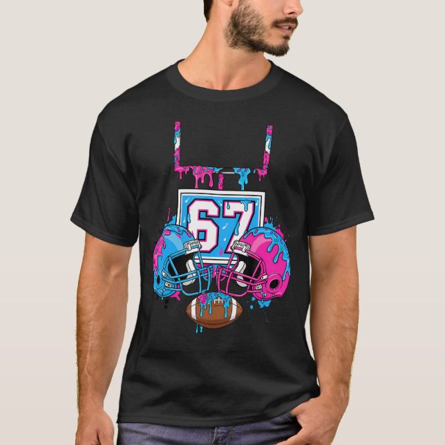 Lustig 67 Fußball Eis Drip 67Th T-Shirt (Vorderseite)