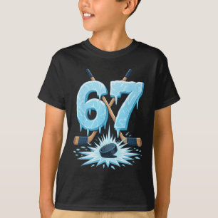 Lustig 67 Hockey Six Seven Ice Drip Liebhaber Meme T-Shirt