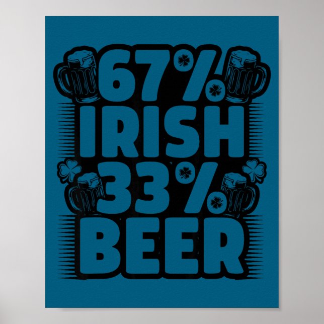Lustig 67 Irisch 33 Bier Sechs Poster (Vorne)
